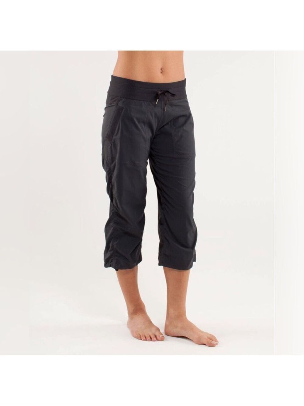 Lululemon Dance Studio Crop Pants Black Pinstripe Swift Coolmax Sz 6